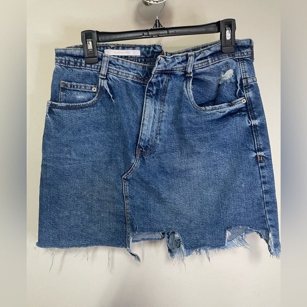 Zara Blue Denim Miniskirt Size L - Picture 1 of 15